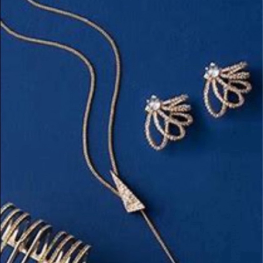 ALEXIS BITTAR Gold Crystal Lace Orbiting Thorny
Sculpted Essential Post Earrings - Picture 13 of 16